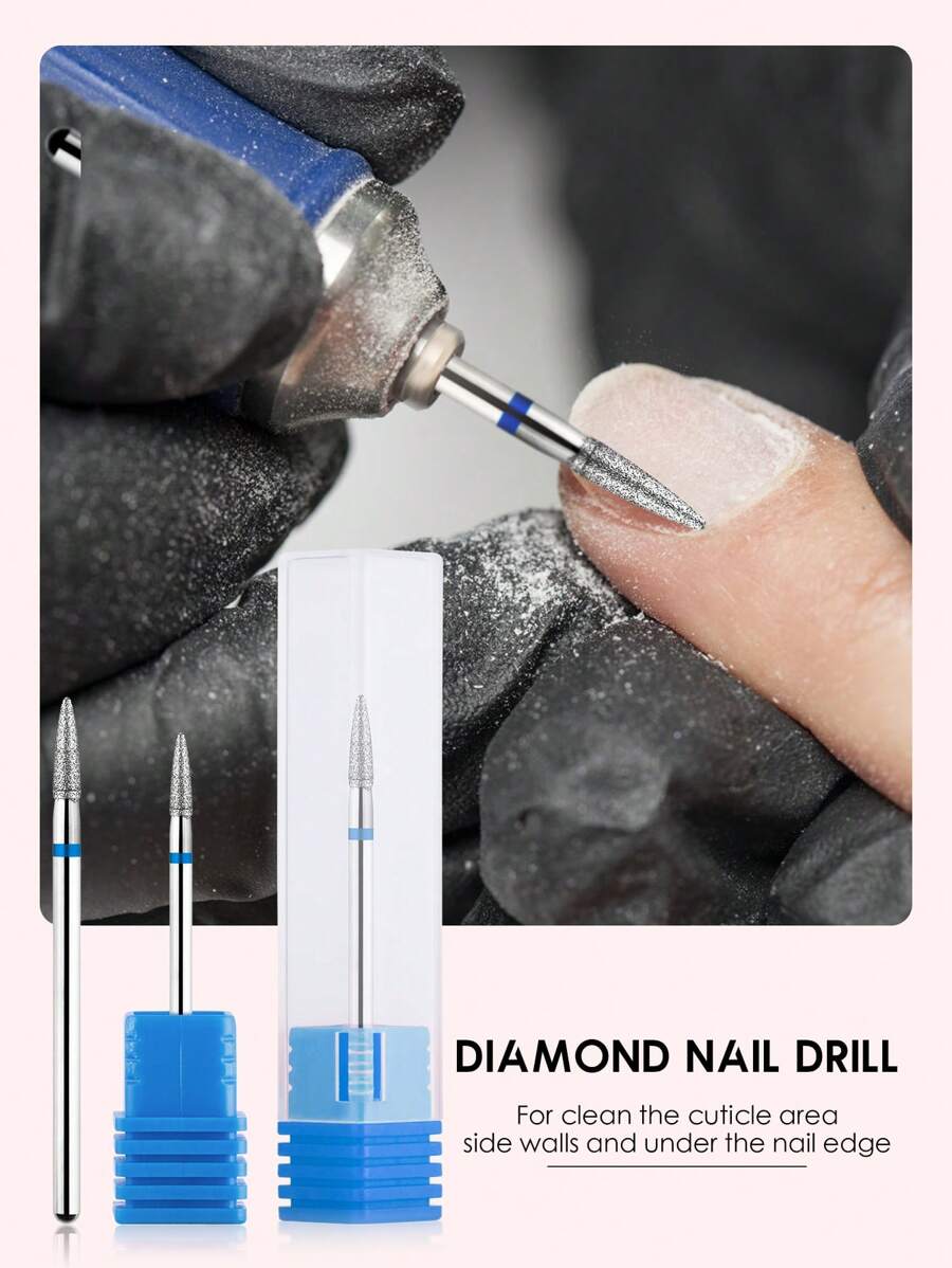 1PC Diamond Nail Drill Bit Pedicure Drill Bits Electric Nail File For Acrylic Gel Nails Cuticle Remover Manicure Pedicure Tools Home Salon Use
