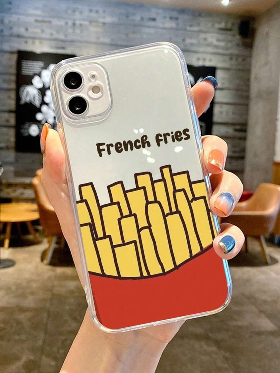 French Fries Print Clear Phone Case