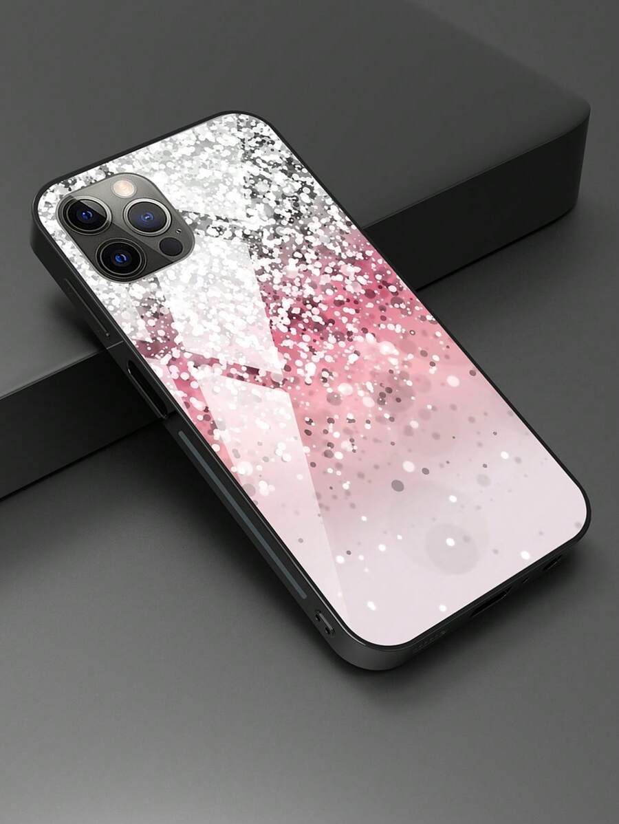 GLANDOTU Glitter Gradient Colour Glass Back TPU Silicone Hard Shockproof Phone Case Compatible With Samsung Galaxy Phone And Other Models
