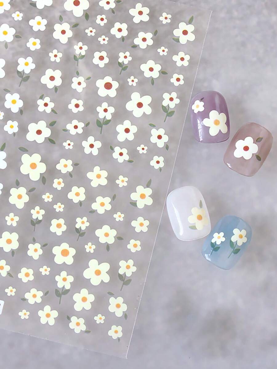 Sticker d'ongle floral Mod, mignon et adorable décalque d'ongle accessoire d'ongle, art d'ongle en feuille pour des ongles manucures, DIY d'autocollants d'ongle