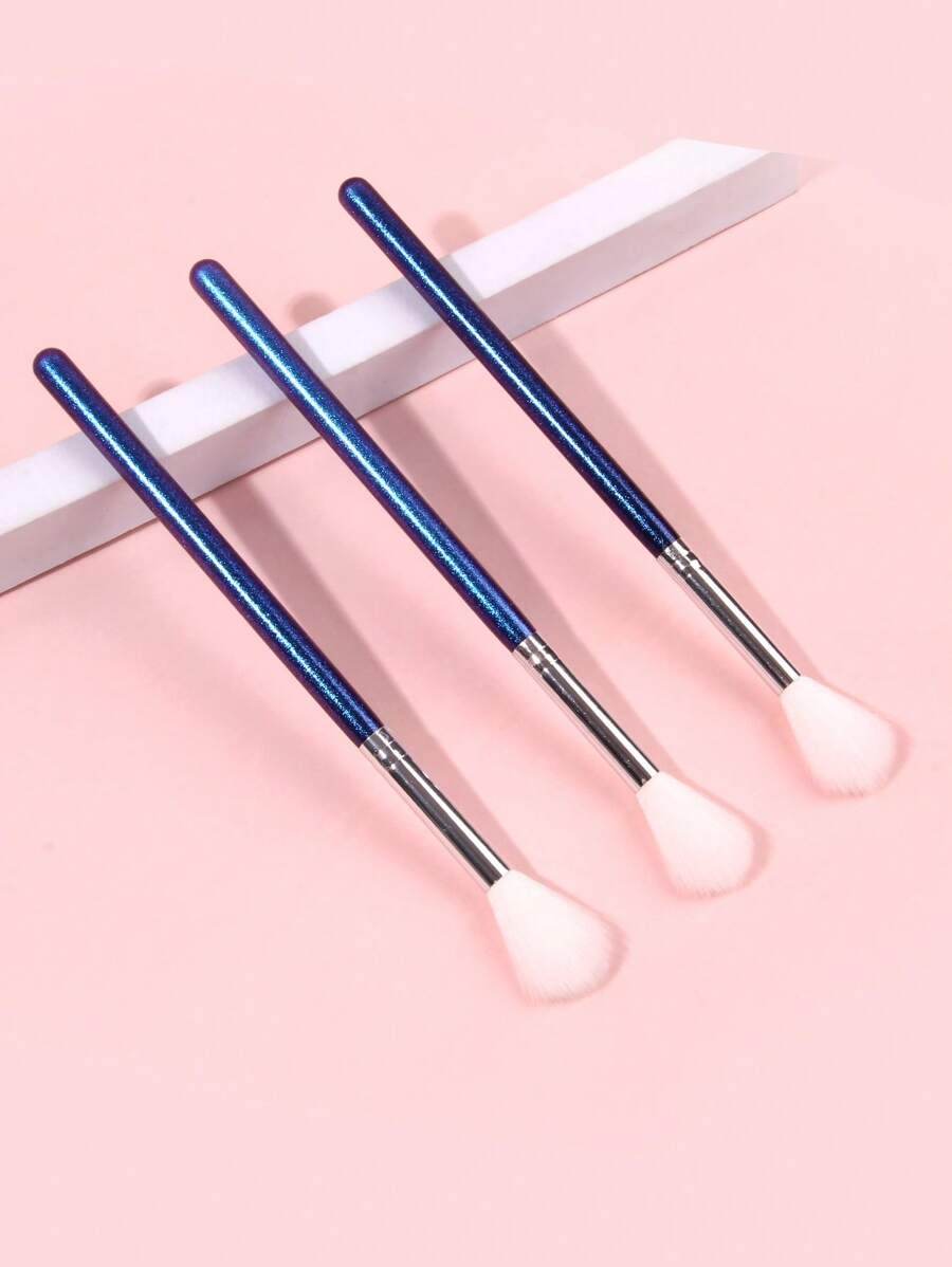3pcs/set Blue Highlights & Multicolor Blush Brush, Multifunctional Professional Makeup Brush, Cosmetic Tool