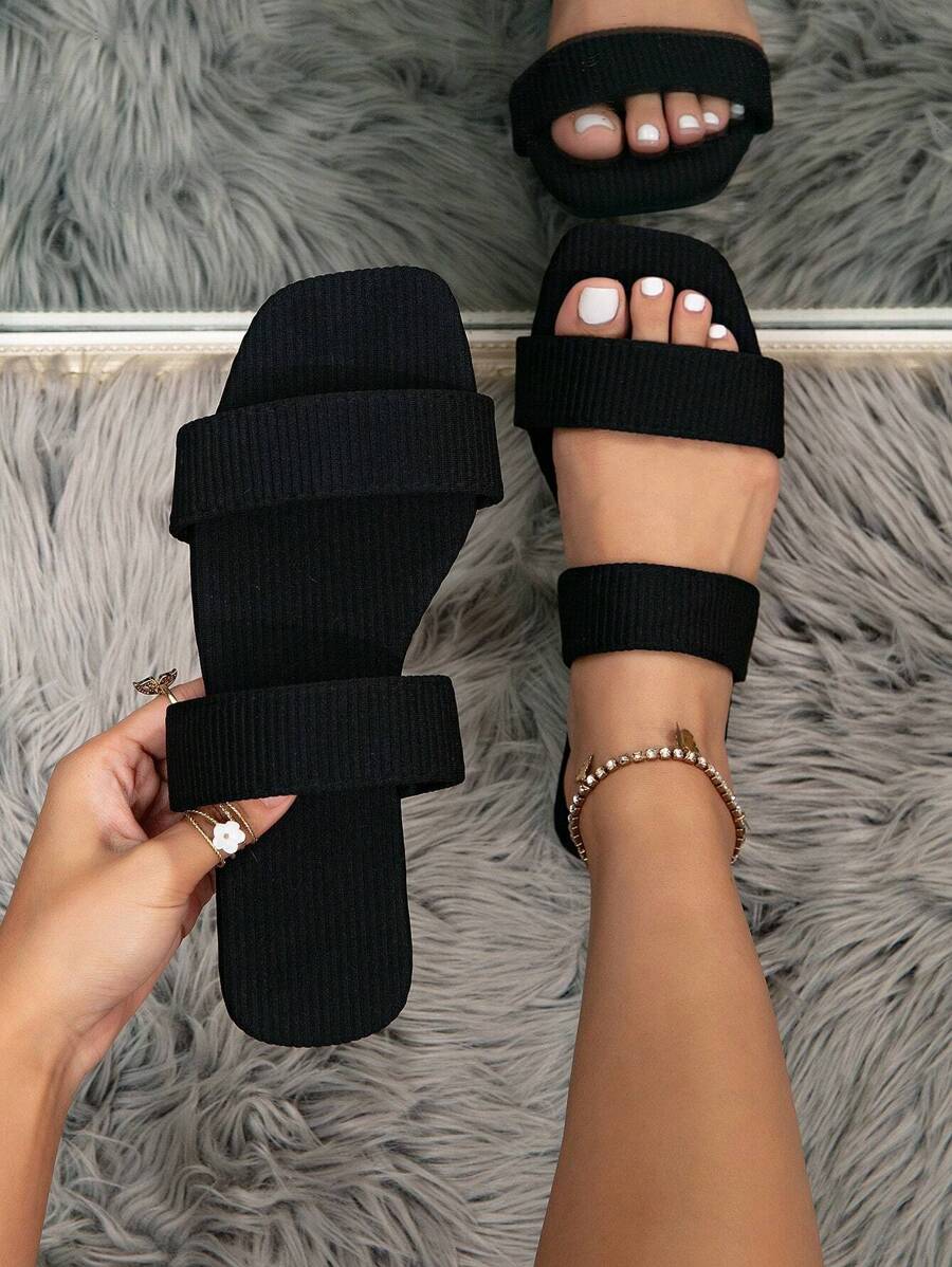 Mujer Sandalias minimalista con tira doble poliéster elegante