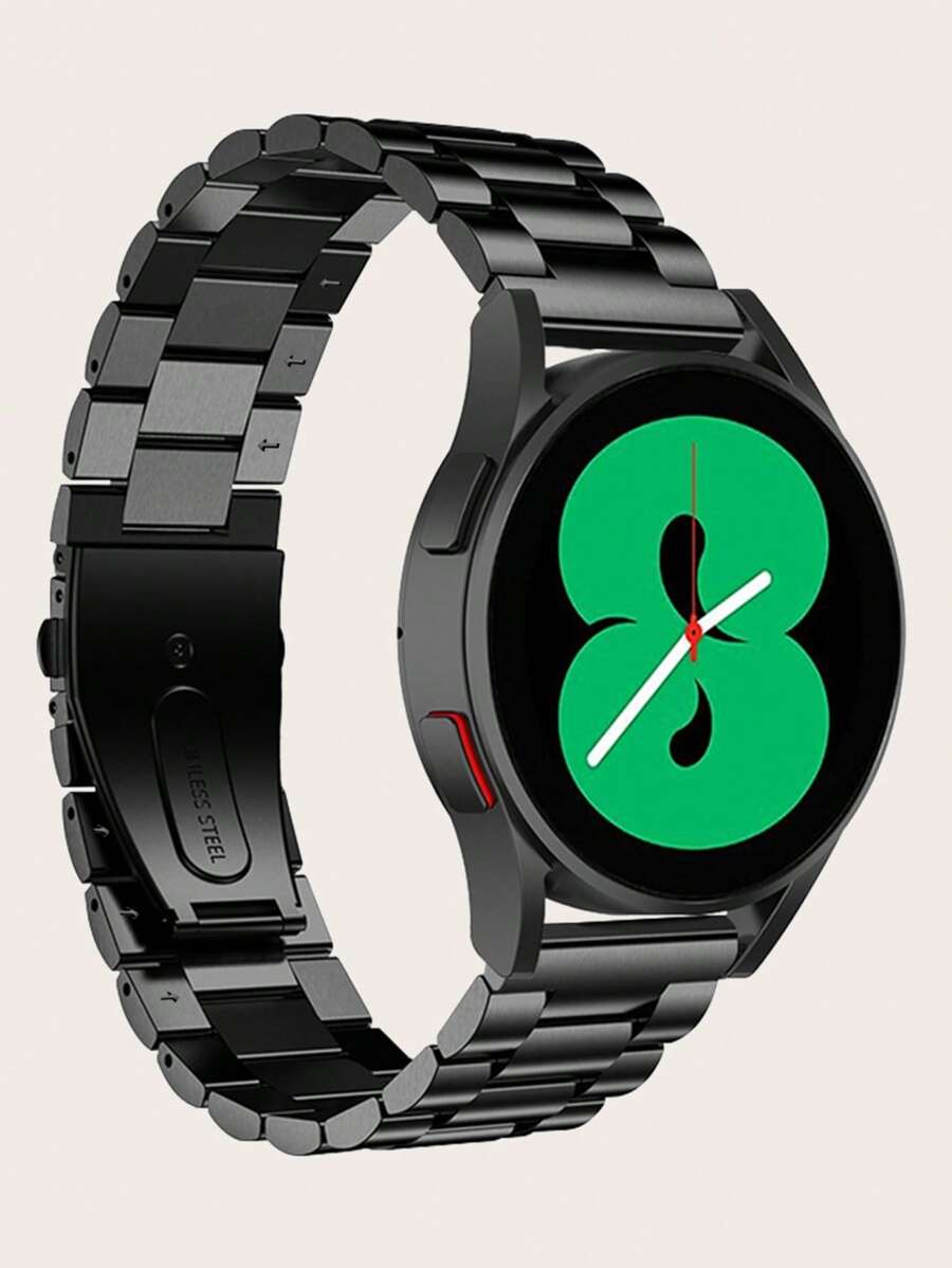 1pc 3-Pearl Stainless Steel Smartwatch Band Compatible With Samsung Galaxy Watch 7/6/5/4 40mm/44mm, Galaxy 6 Classic 43mm/47mm, Galaxy 4 Classic 42mm/46mm