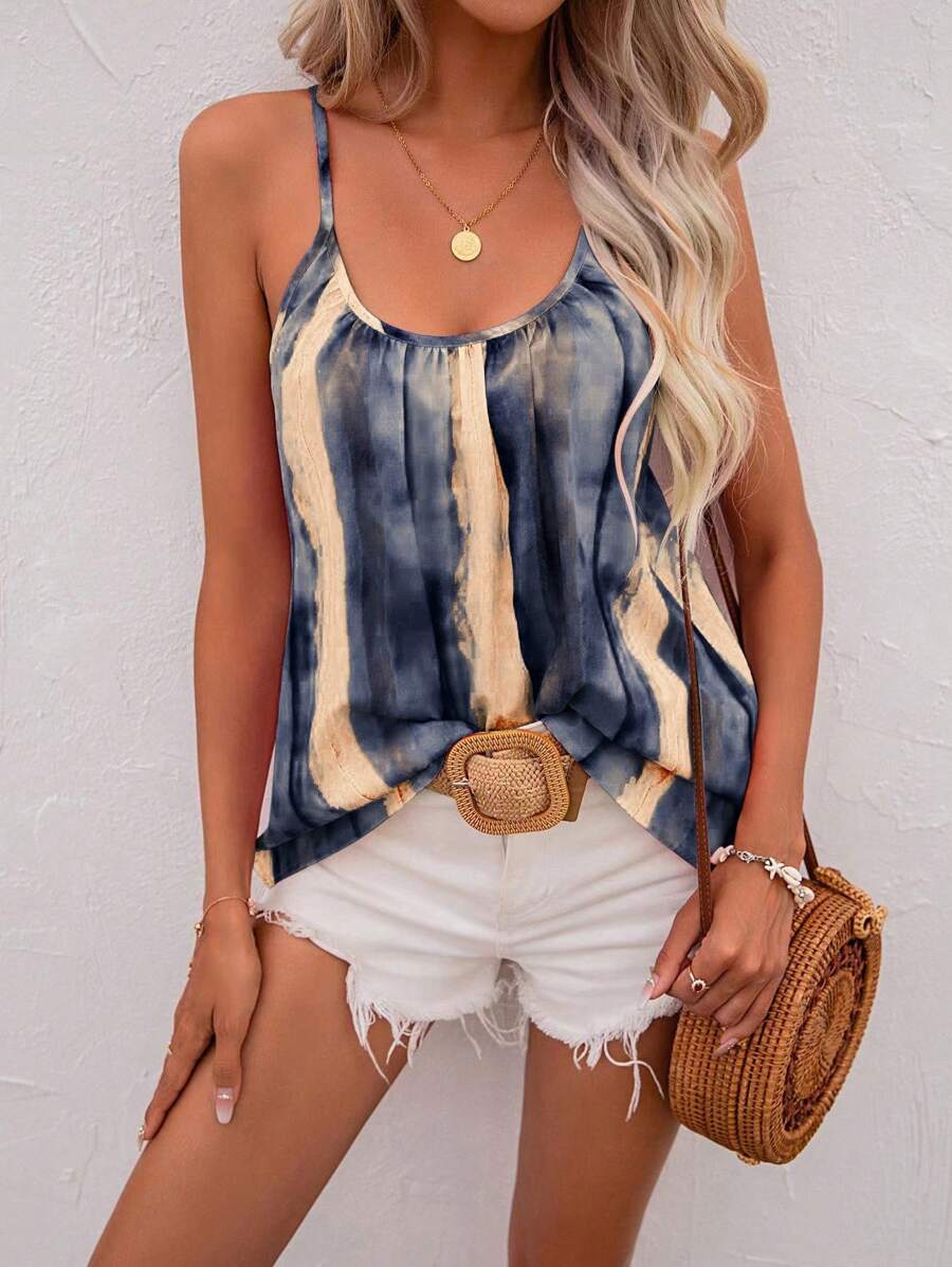 EMERY ROSE Top à fines brides tie dye
