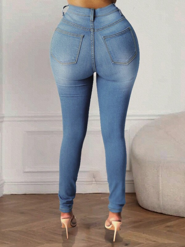 Jeans ajustados con estampado floral de margarita Moda de Mujer