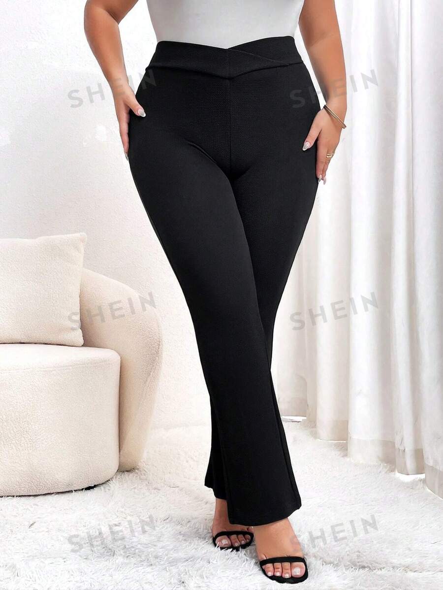 SHEIN Privé Talla grande Pantalones acampanados unicolor