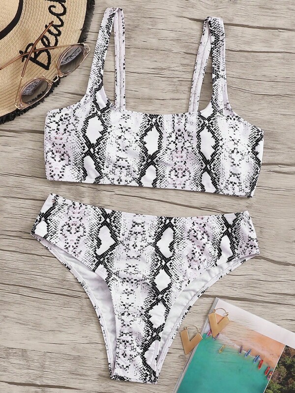 Set De Bikini Con Estampado De Piel De Serpiente Moda De Mujer Shein M Xico