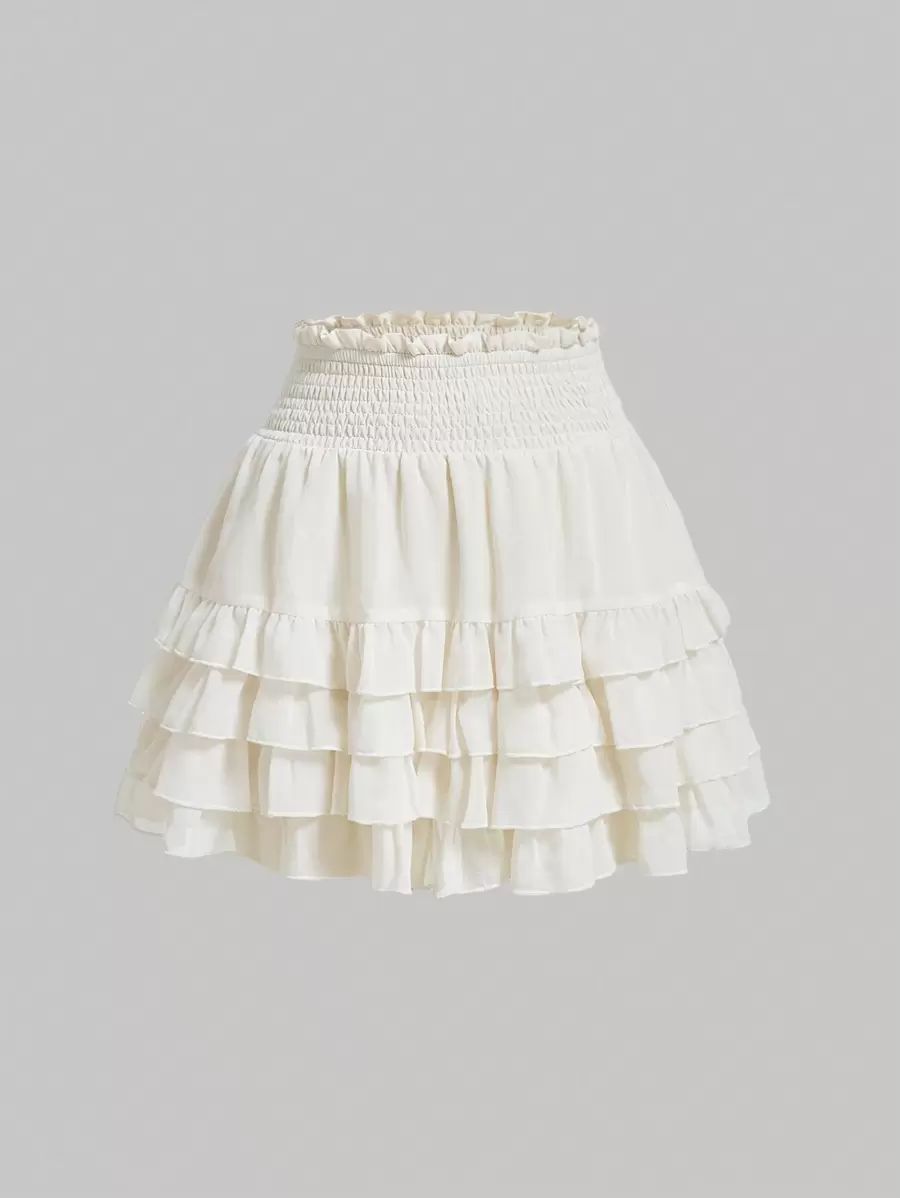SHEIN MOD Frill Trim Layer Hem Skirt