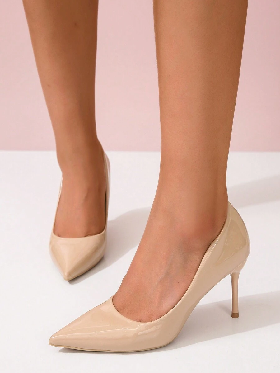 Frauen spitzer Zehenpartie, Stöckelschuhe mit , Elegant Outdoor Beige Pumps mit hohem Absatz,