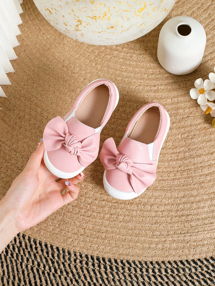 Baby Meisjes Boog Decor Comfortabele Sportieve Slip-on Schoenen Voor Outdoor