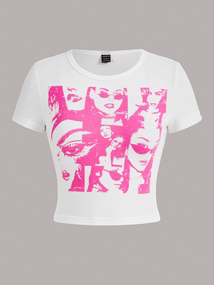 SHEIN ICON Figure Graphic Y2k Tee