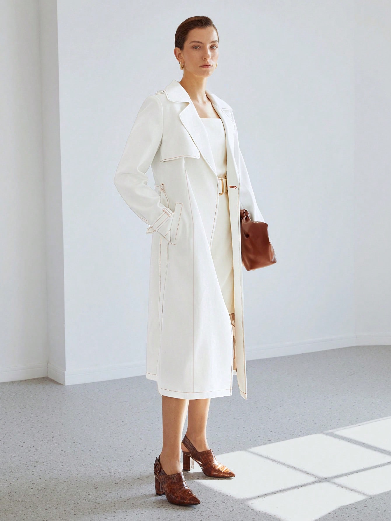 CONTRAST STITCH TRENCH COAT｜Motf