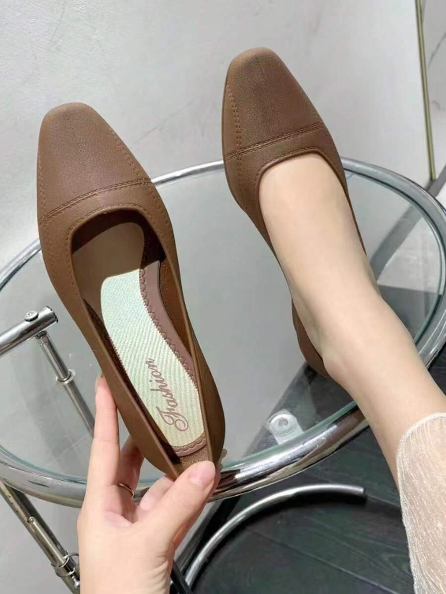 Elegant Fashion Platform Wedge Slip-On Shoes For Women, Stylish, Non-Slip, Breathable Soft Sole Work Shoes, Four Seasons