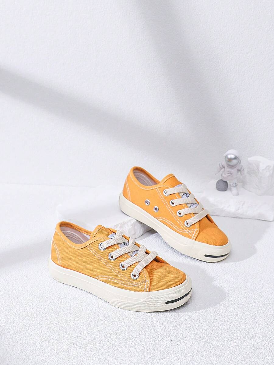 2023 Spring/summer New Arrival Smiling Face Canvas Shoes For Kids, Fashionable, Casual, Comfortable, Flat Sole Sneakers