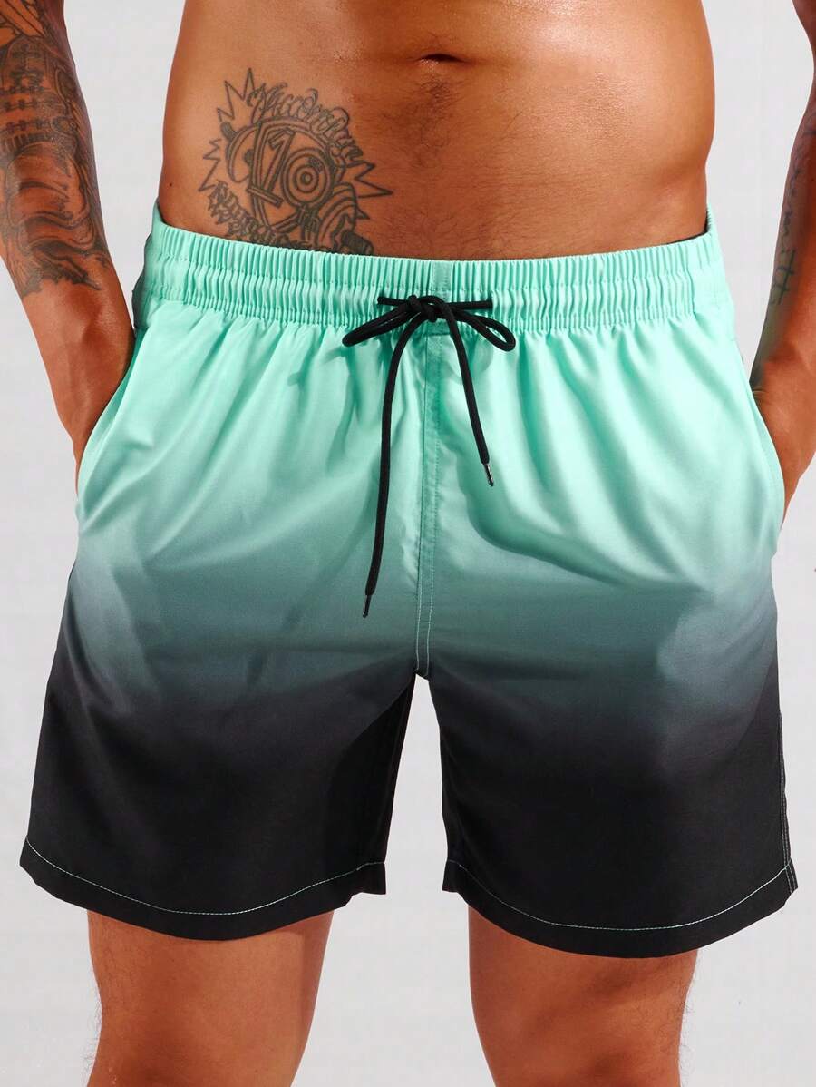 Manfinity Swimmode Männer Badehose mit Farbverlauf, Tunnelzug,