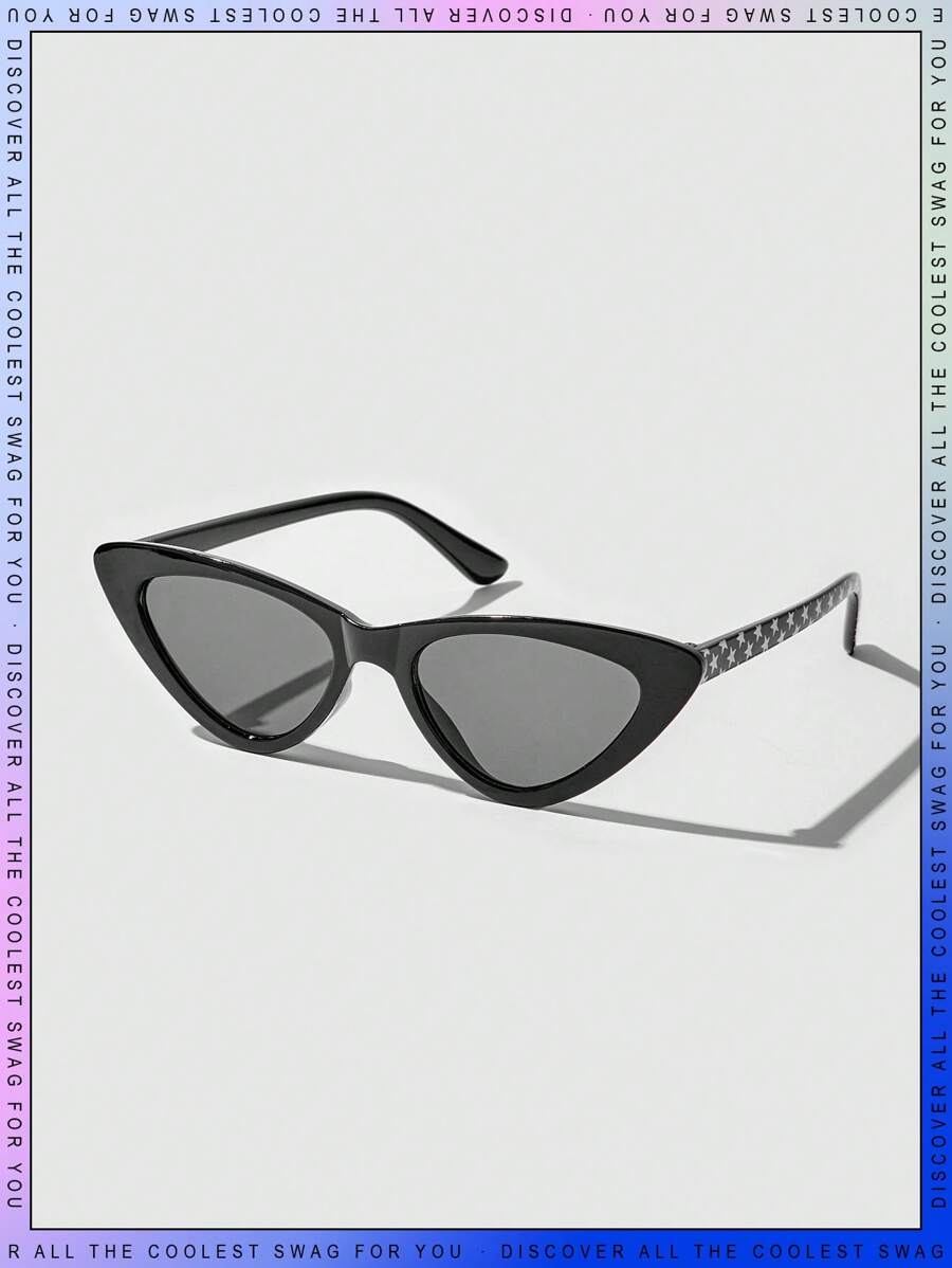 SHEIN 1pair Kids Star Pattern Cat Eye Frame Fashion Glasses For Outdoor