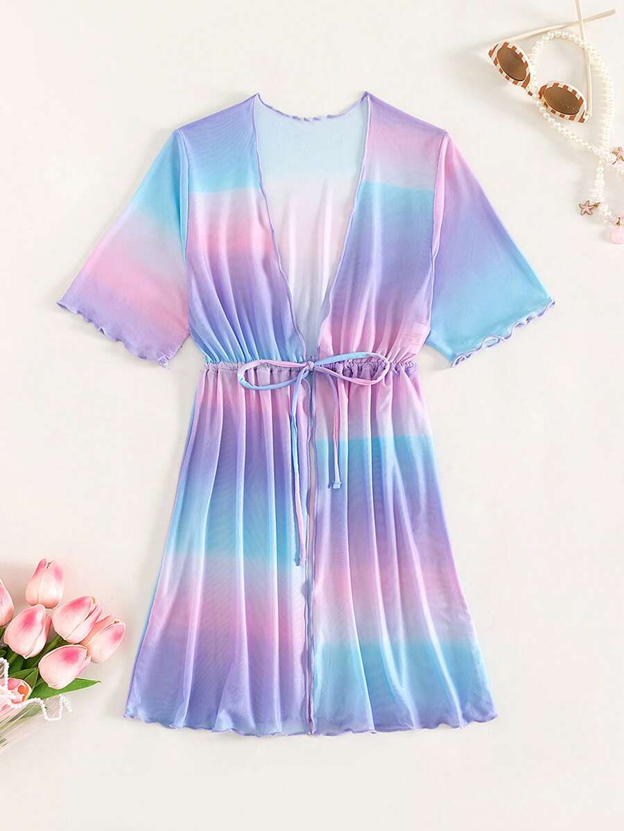 Swim Vcay Teenager Mädchen Kimono mit Farbverlauf Muster, Tunnelzug,
