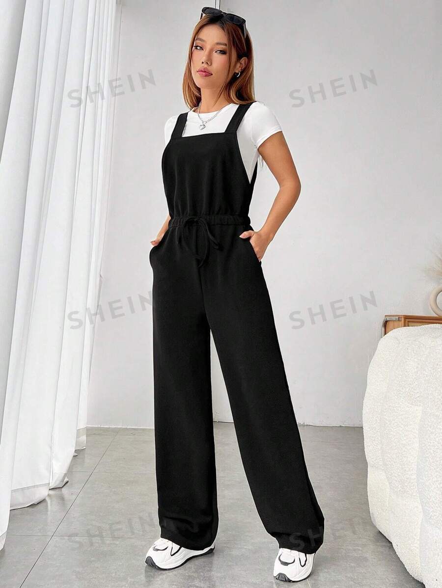 SHEIN EZwear Mono overol unicolor con cinturón sin camiseta