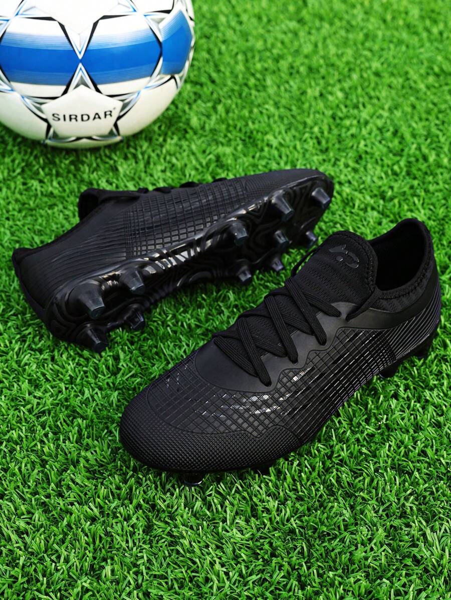 Men's Plaid Pattern Lace Up Front Football Shoes