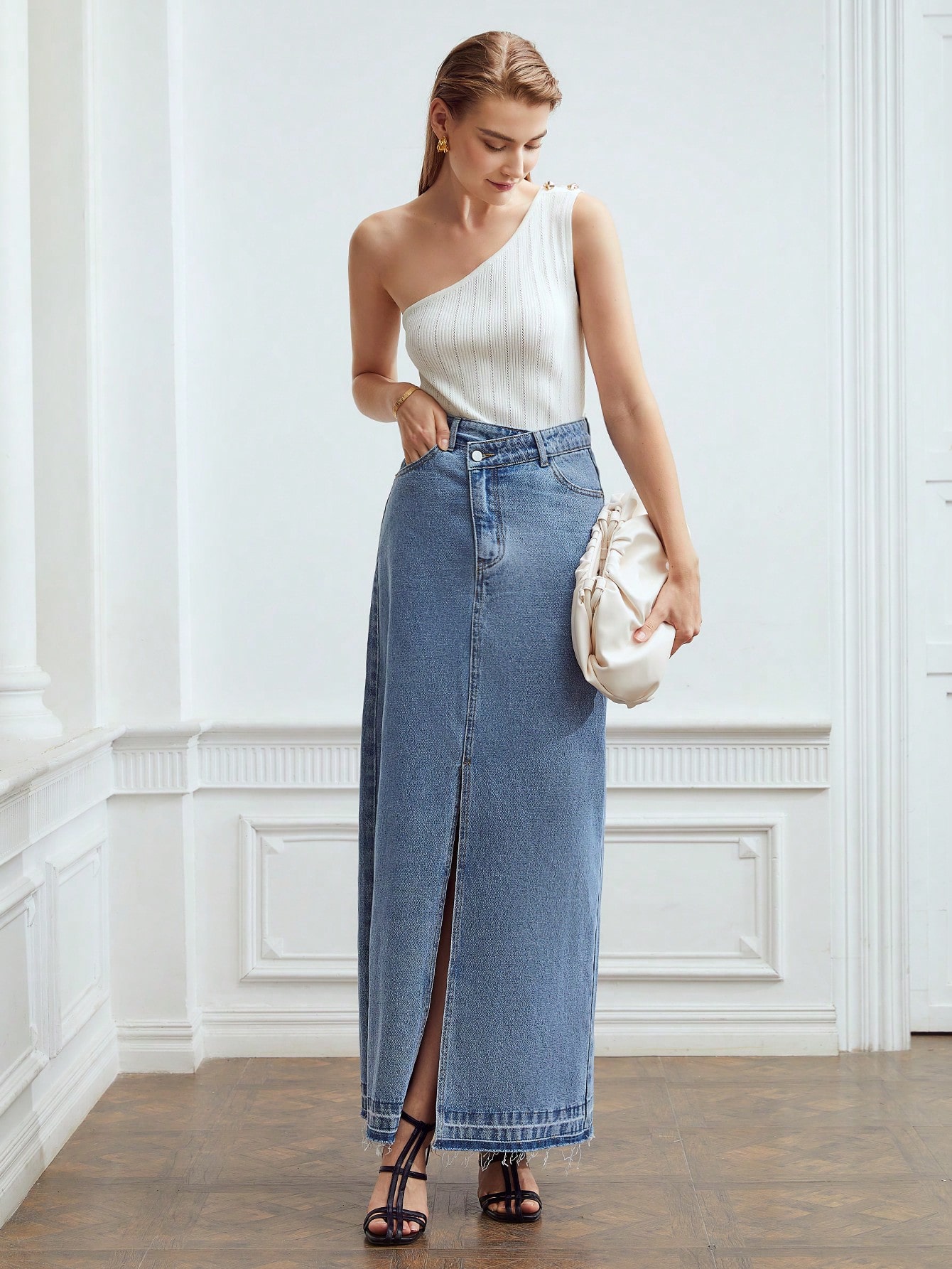 knuth Marf docking maxi denim skirt Mサイズ docking maxi denim skirt/2color | KNUTH MARF