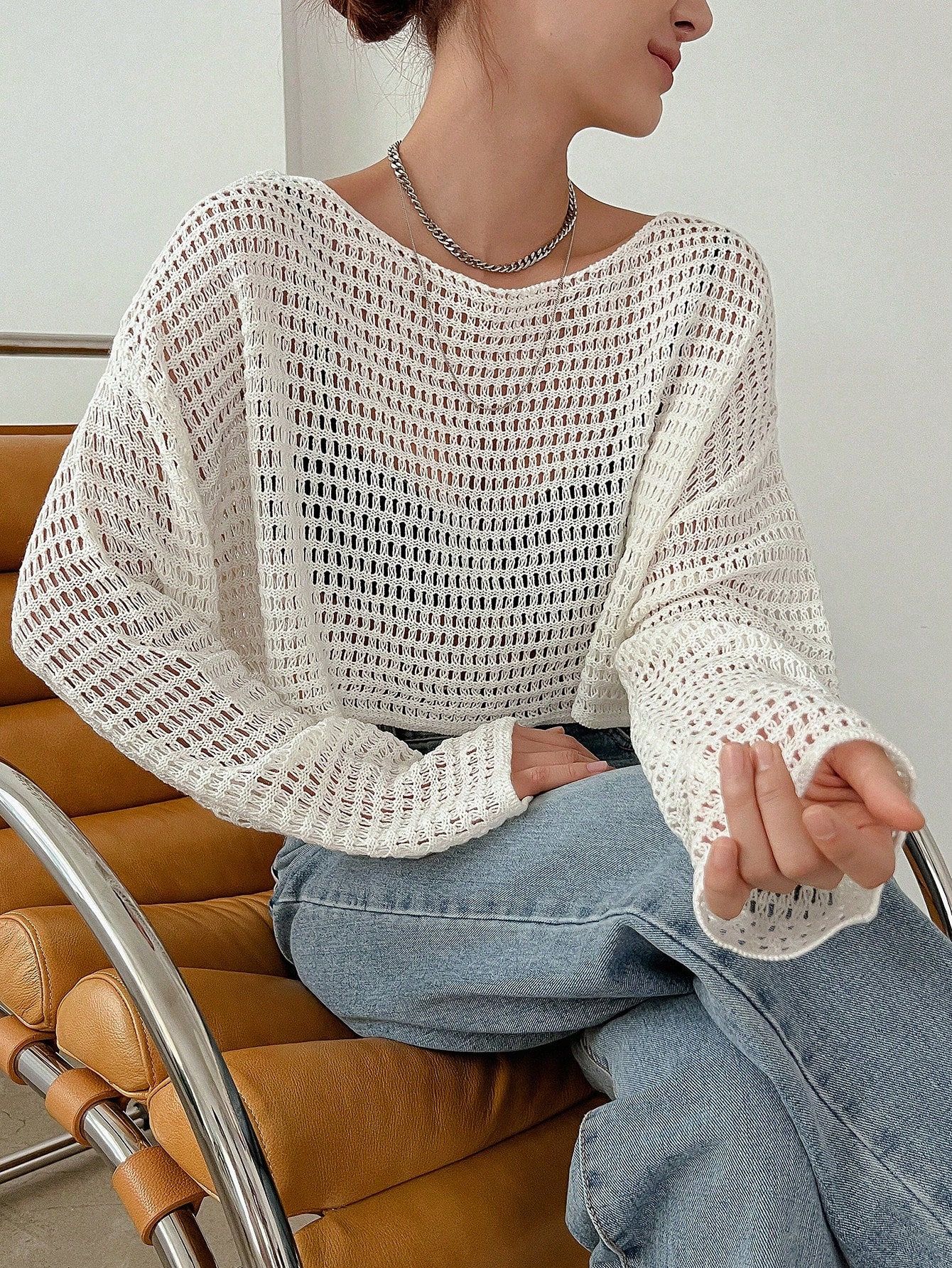 【SATIIIZ】Dena Solid Round Knitwear 1688709867709401357bdad392245d