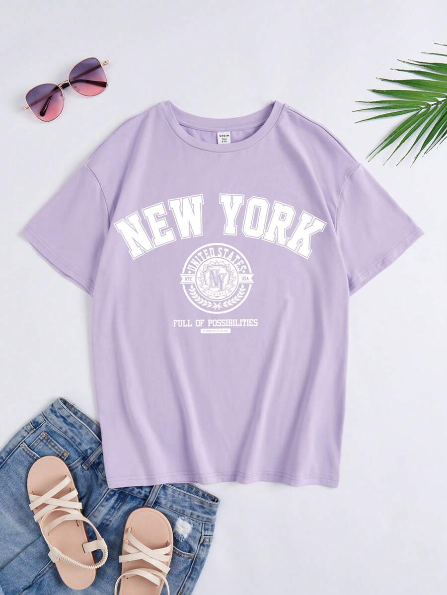 Teen Girl Letter Graphic Tee