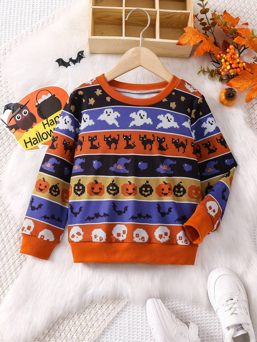 SHEIN Jeune Fille Sweat-shirt Imprimé Halloween