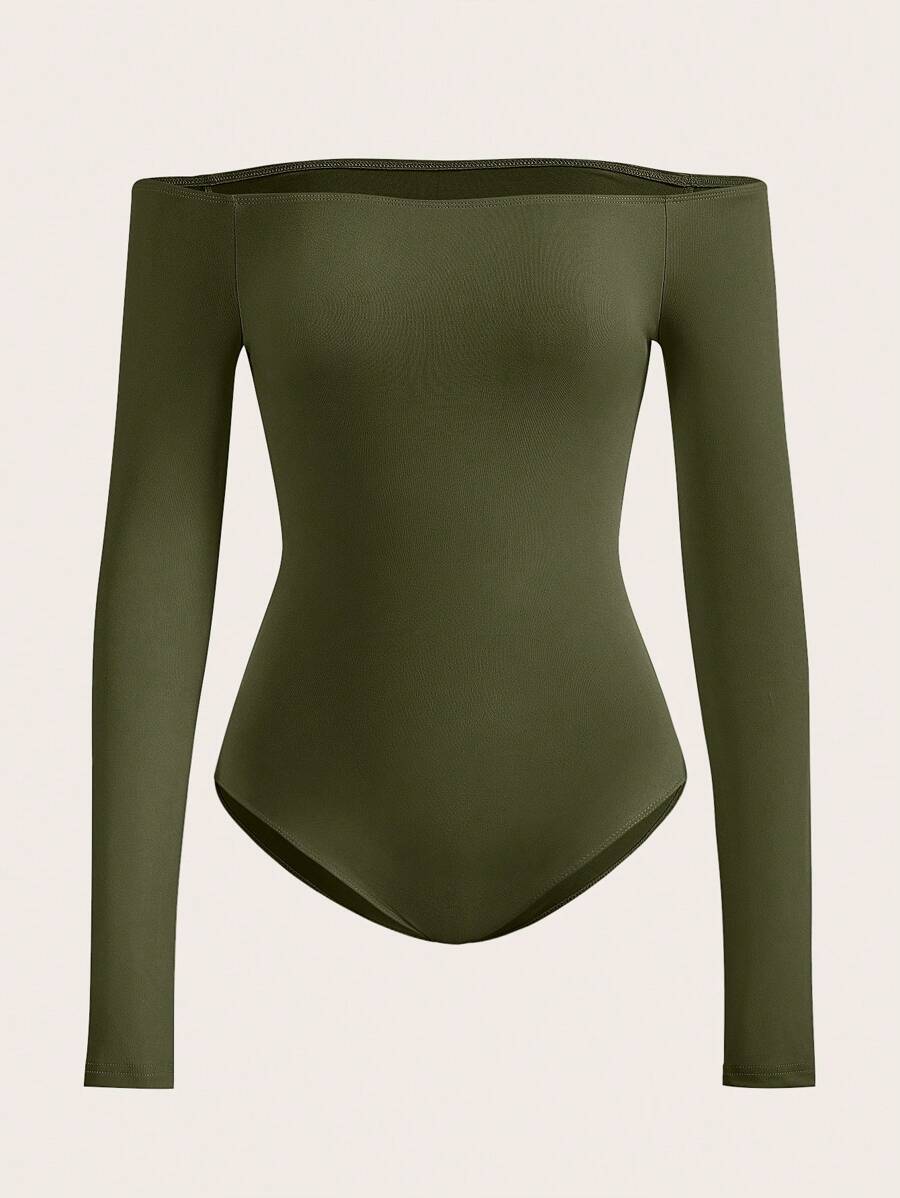 SHEIN BASICS Body unicolor de hombros descubiertos