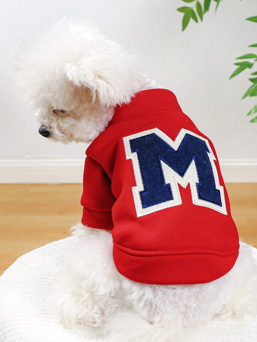 PETSIN 1st Pet Geborduurde Letter M Sweatshirt Jas Voor Honden & Katten