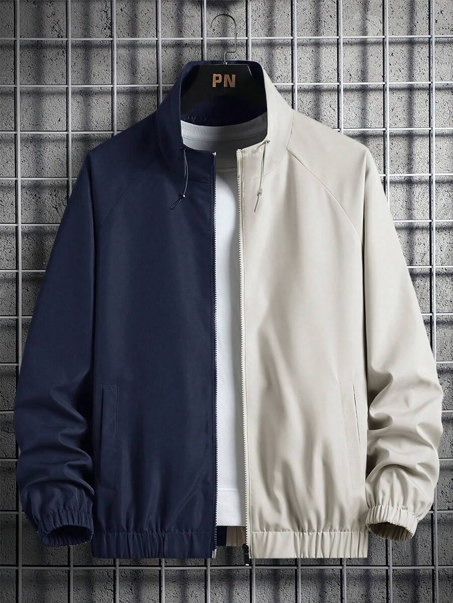 Manfinity Homme Men's Two Tone Oversized Raglan Sleeve Jacket (Without T-Shirt)