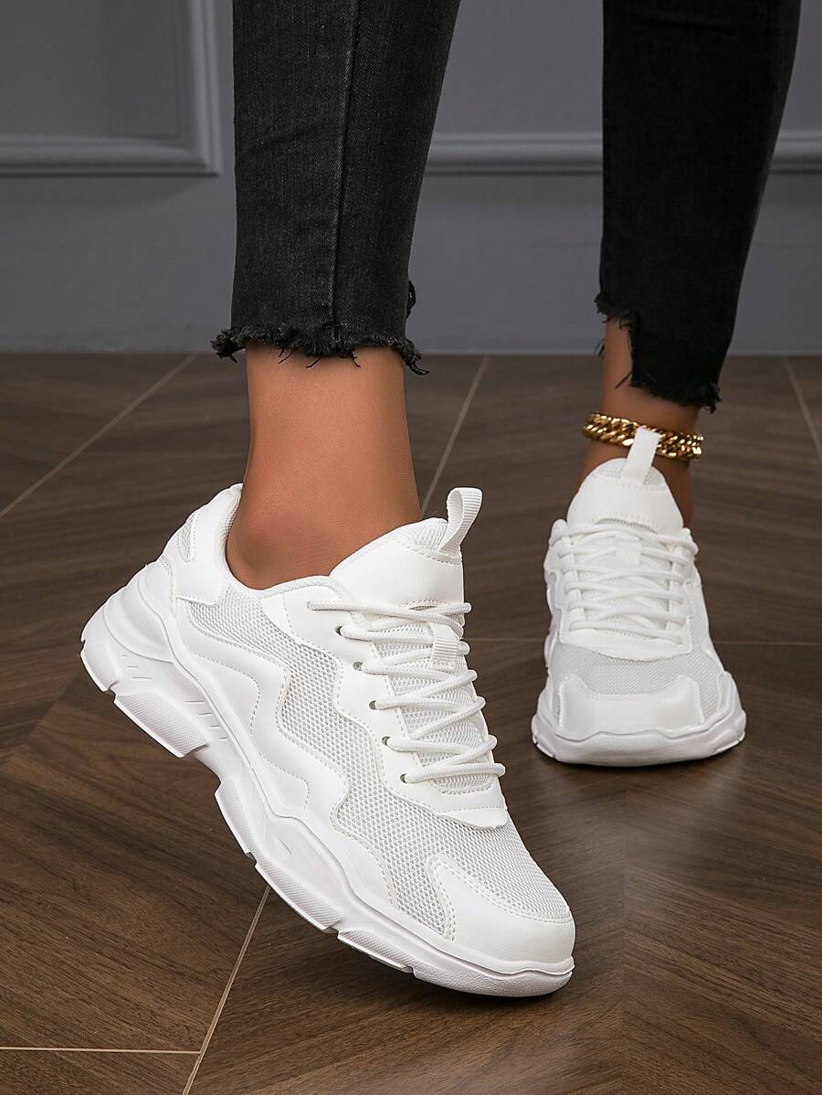 Women's Outdoor Low-Top Lightweight Breathable Four Seasons Fashion Versatile Chunky Sneakers, Sports Shoes, Casual Shoes, Hiking Shoes