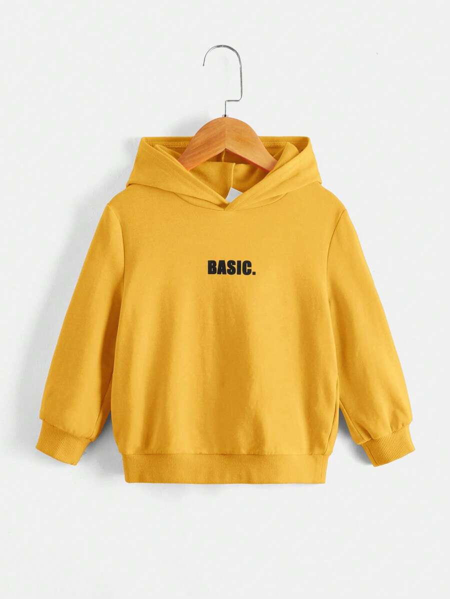 SHEIN Young Boy Letter Graphic Hoodie