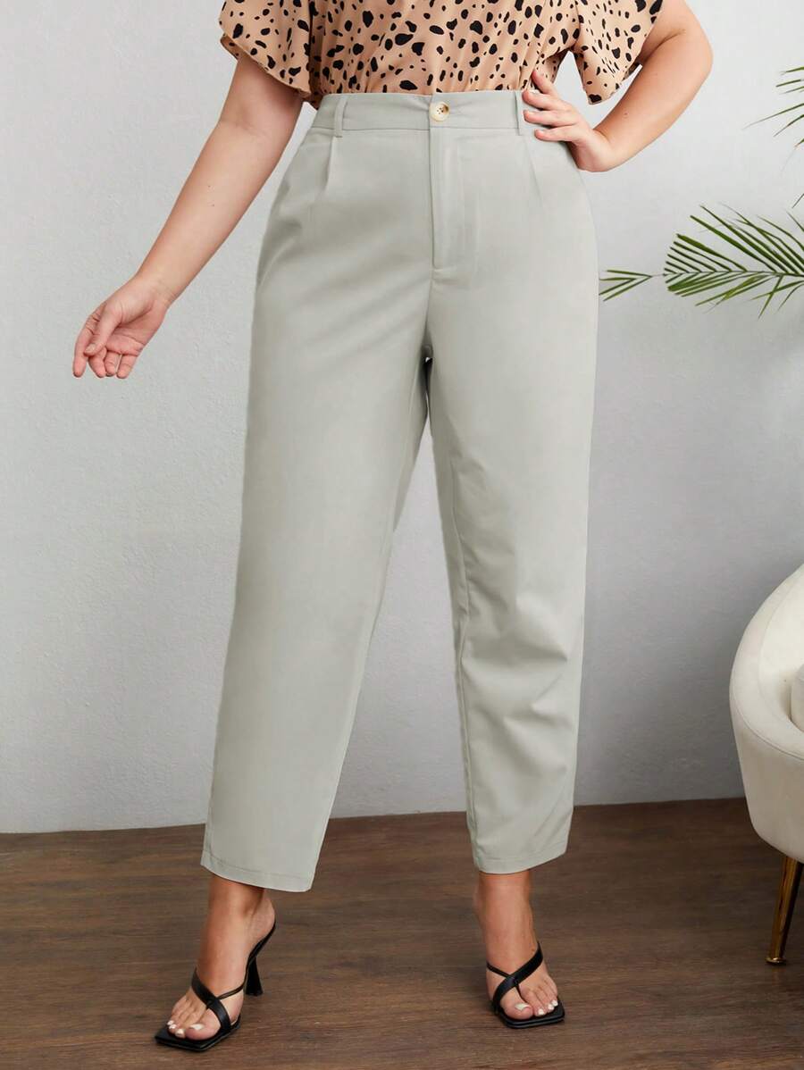 SHEIN Essnce Plus Stevige Hoge taille Broeken