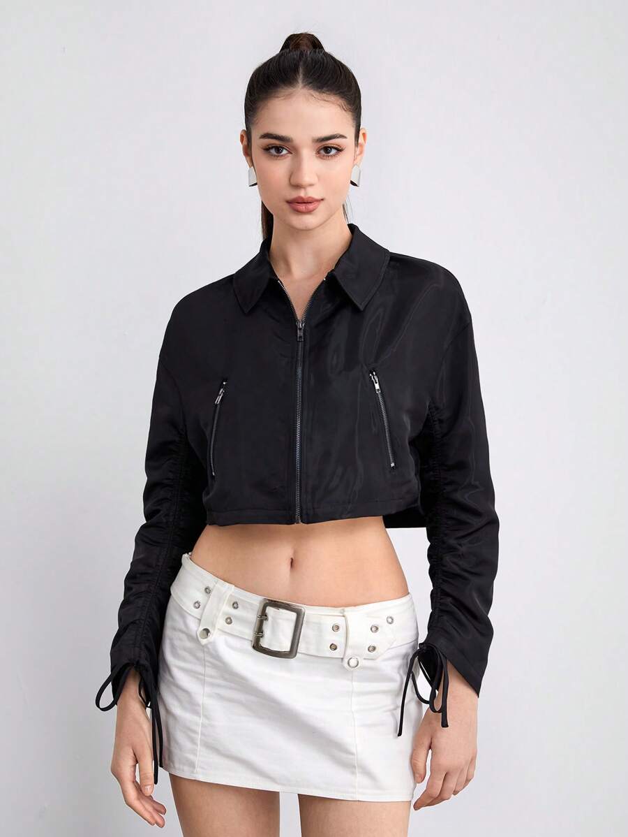 SHEINNeu Camicetta corta con manica regolabile con zip