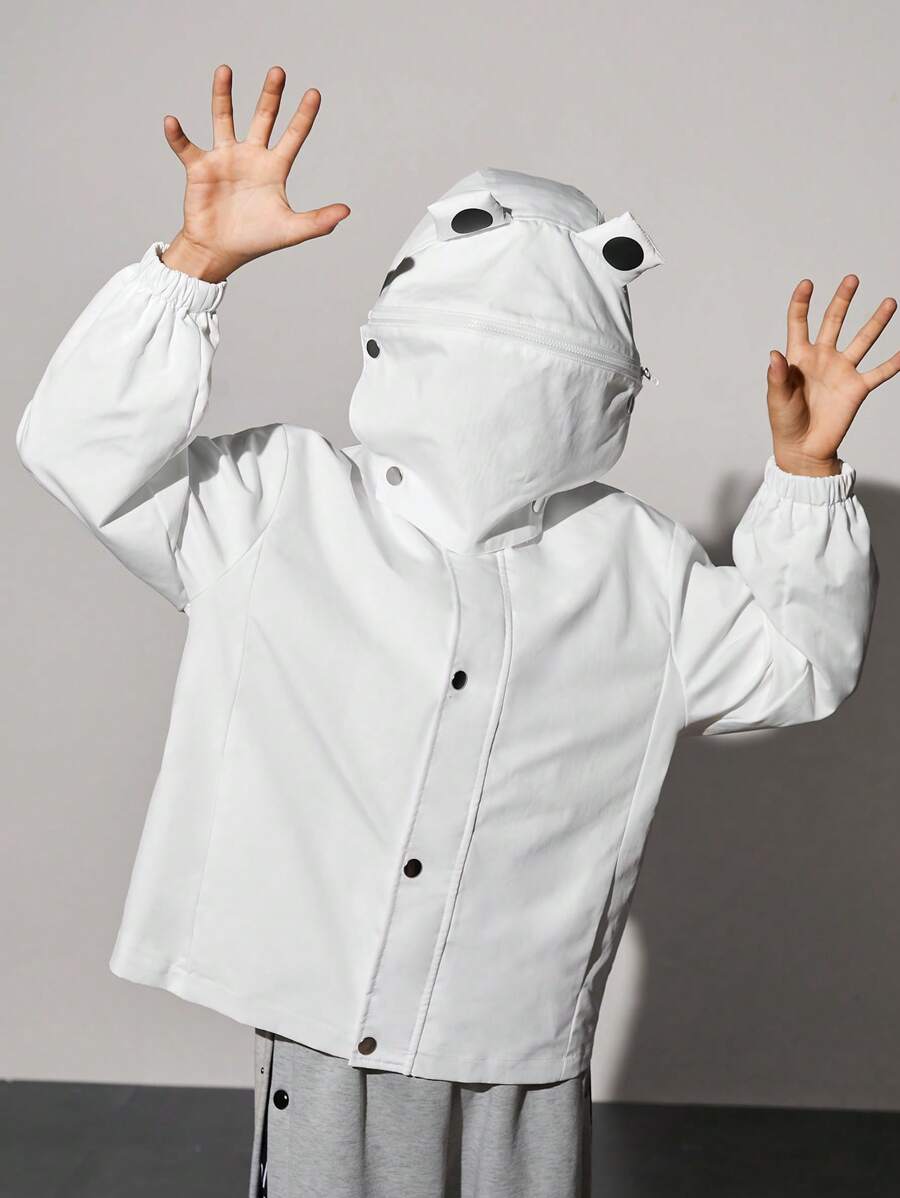 SHEIN Adolescent Garçon Manteau À Capuche Design Oreilles 3D