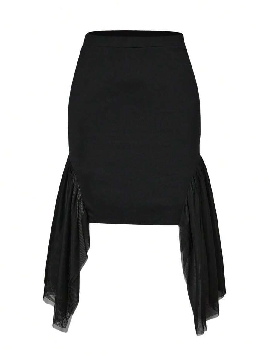 Celure Talla grande Falda unicolor bajo asimétrico