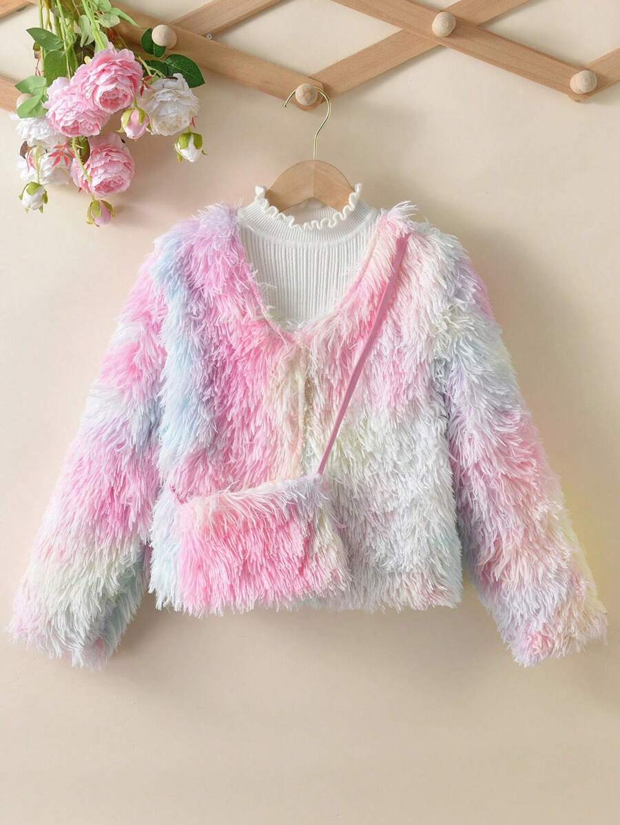 SHEIN Garota pré-adolescente 1 Peça Tie Dye Difuso Casaco