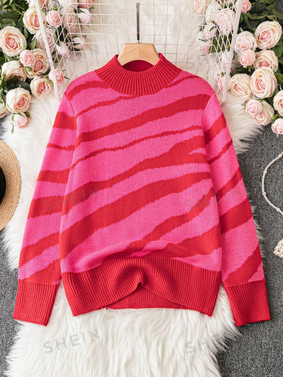Calvaya Talla grande Jersey de color combinado
