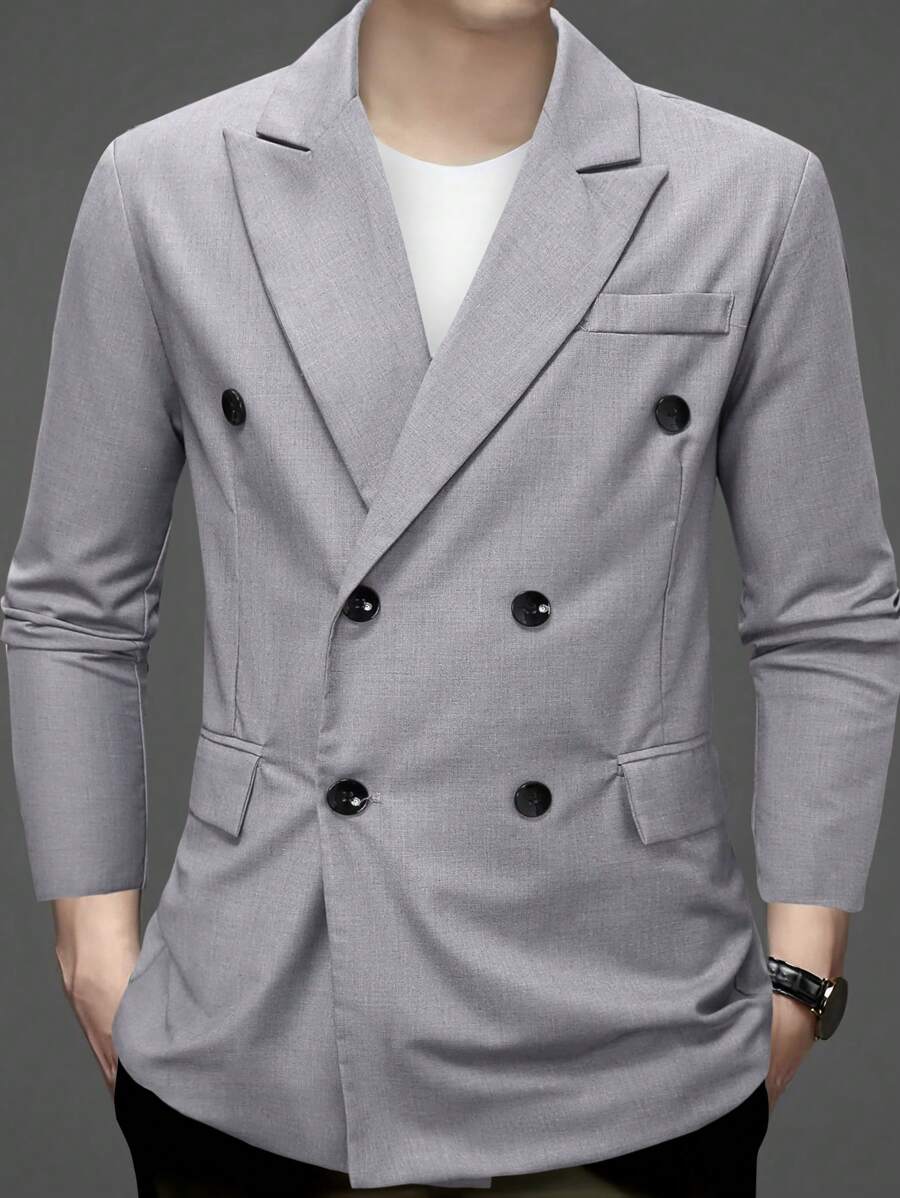 Manfinity Mode Uomo Blazer con doppio petto dettaglio patta