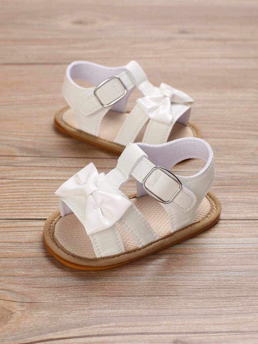 1 Pair Toddler Girls 0-1 Years Old Cute Bowknot Peep Toe Summer Sandals