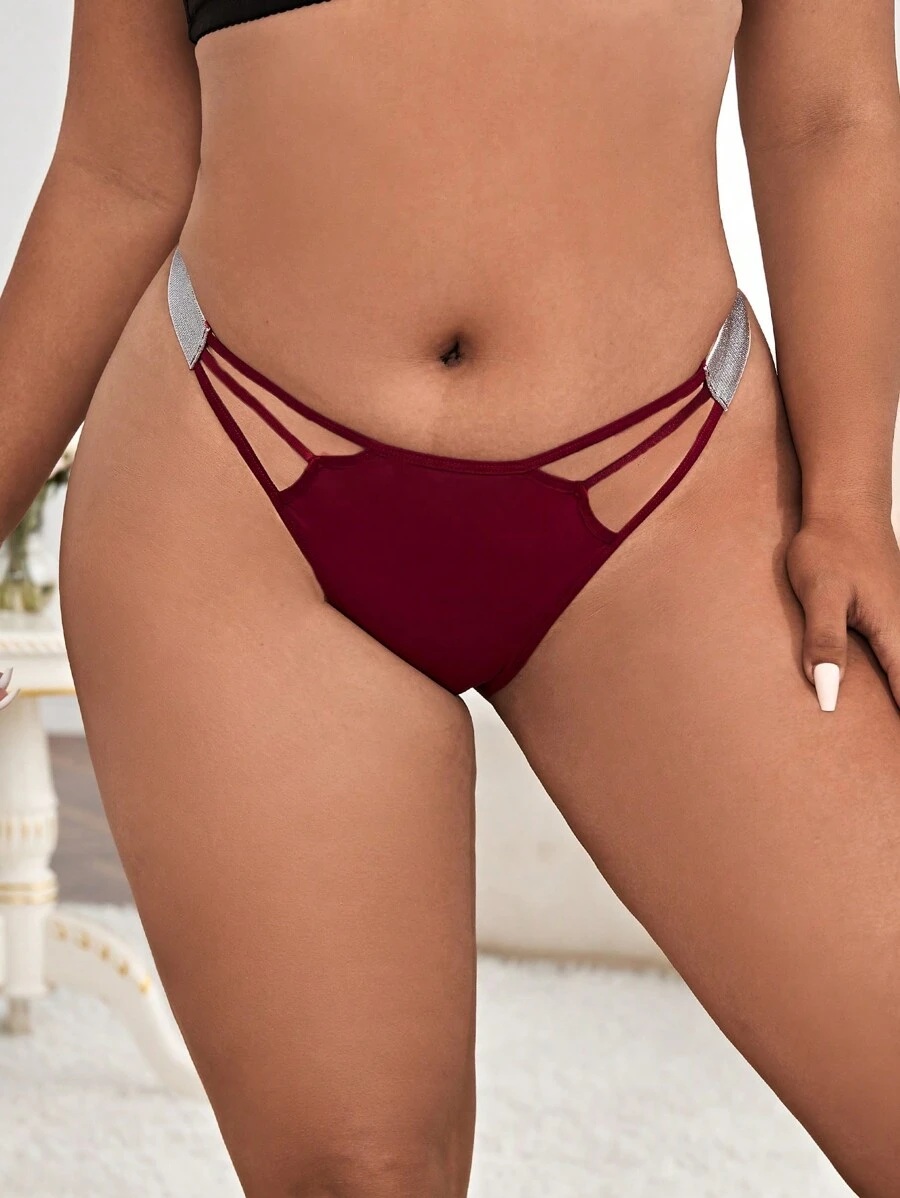 Talla grande Bragas de color combinado con abertura