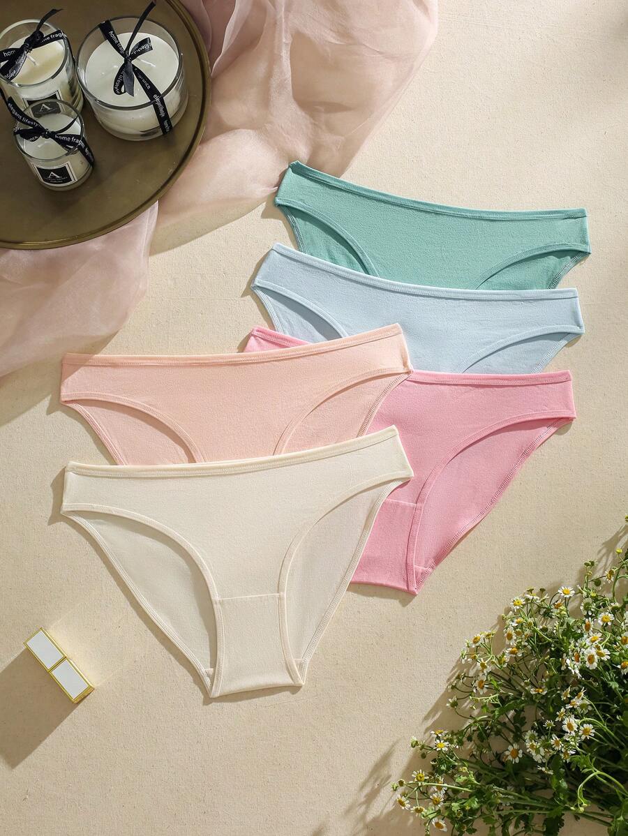 Shein Underwear&Sleepwear Basics 5 piezas Calzoncillos unicolor simple