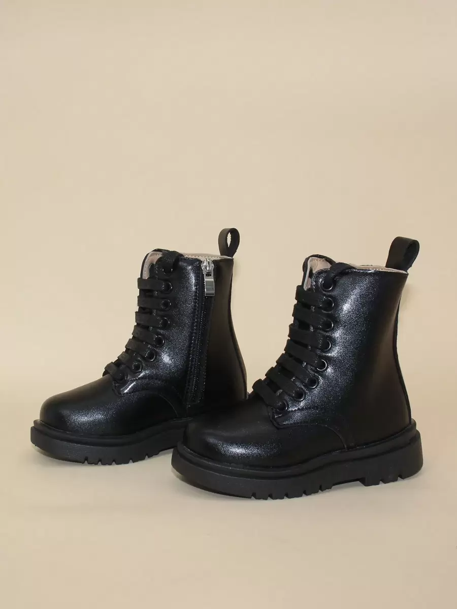 de niños simple & cómodo corte bajo Botas Chicas básico delantero Botas con cordón