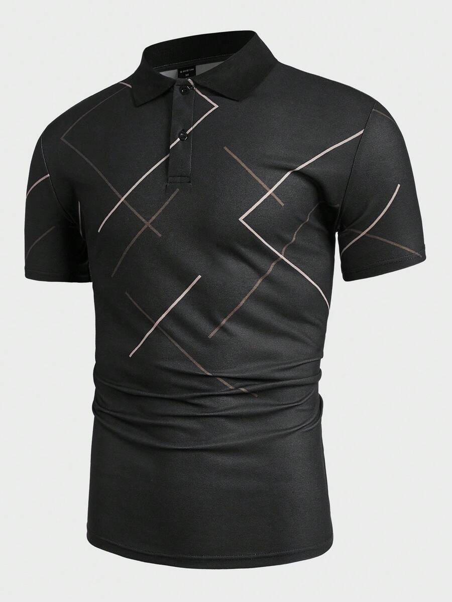 Manfinity ModaGents Homme Polo Imprimé Géométrique