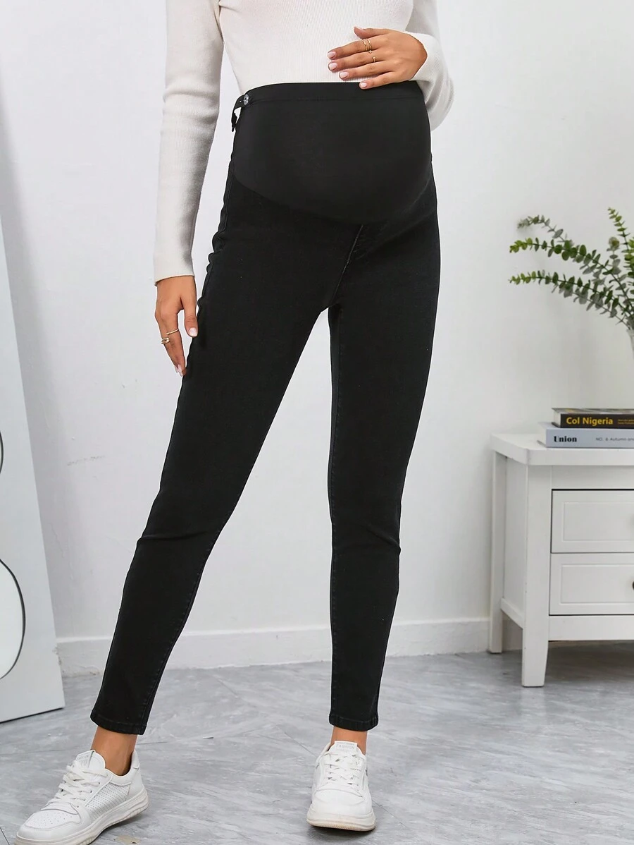 SHEIN Moederschap Brede taille Skinny jeans