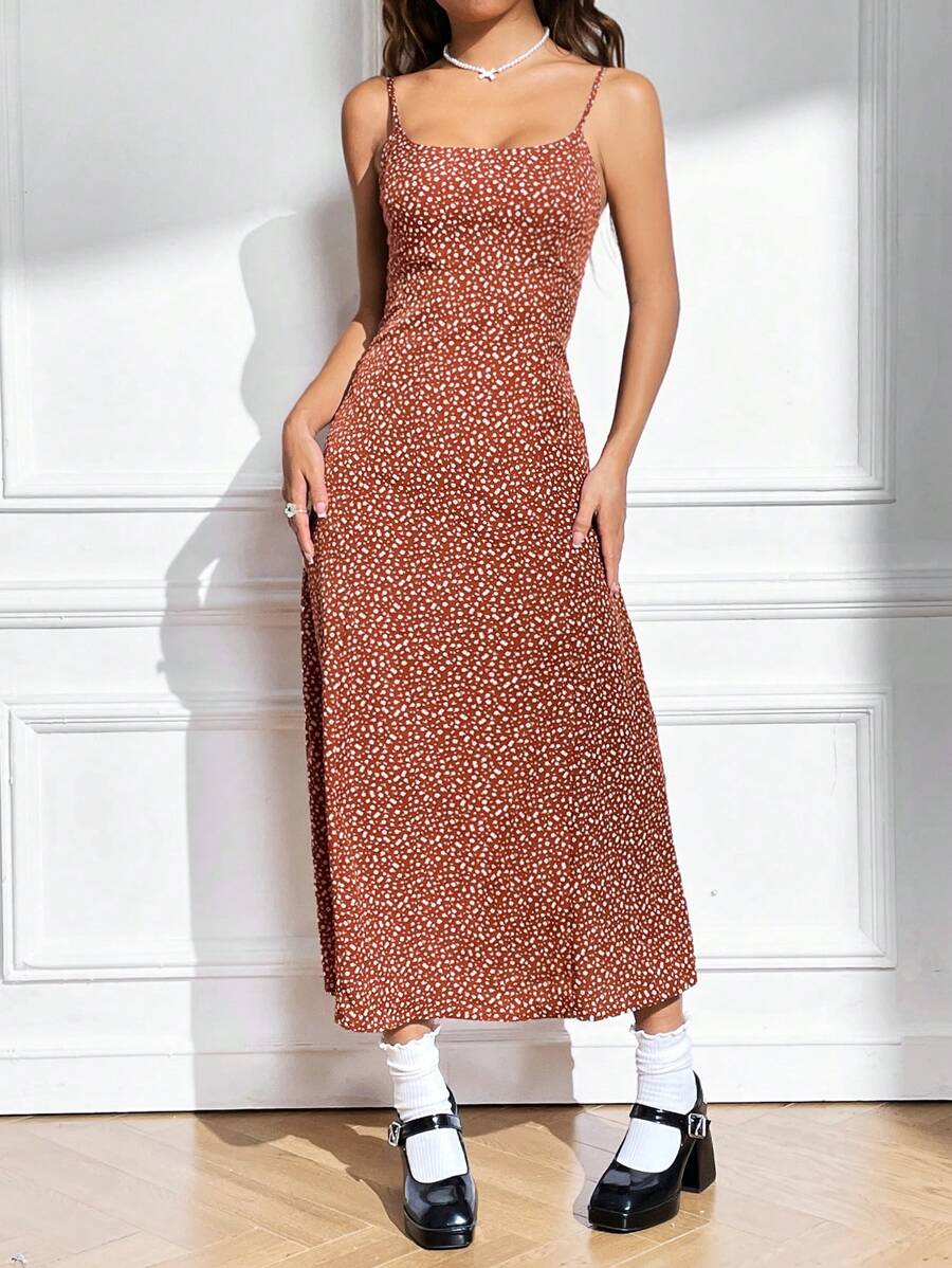 SHEIN EZwear Ditsy Floral Print Cami Dress