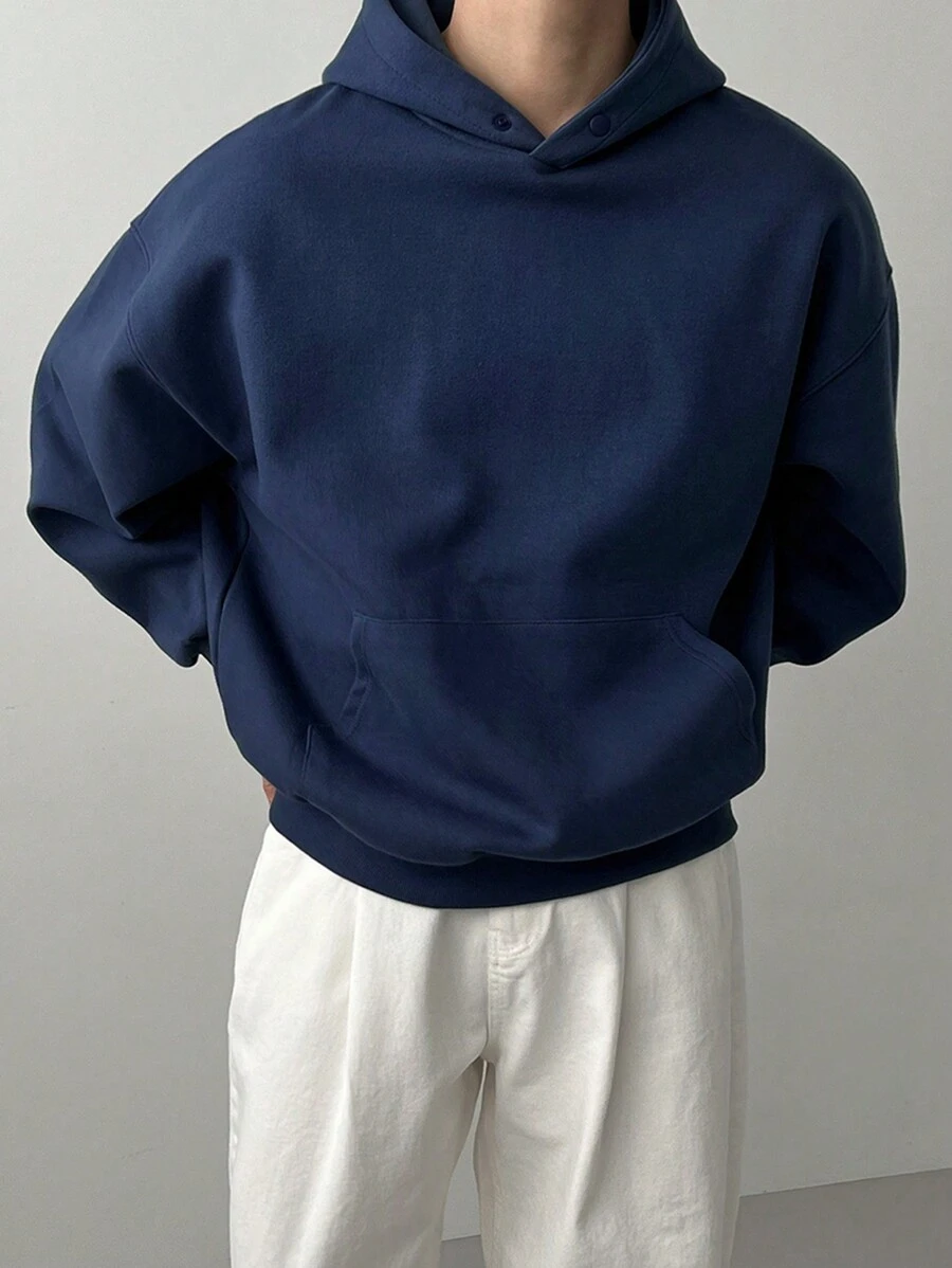 DAZY Men Kangaroo Pocket Drop Shoulder Hoodie