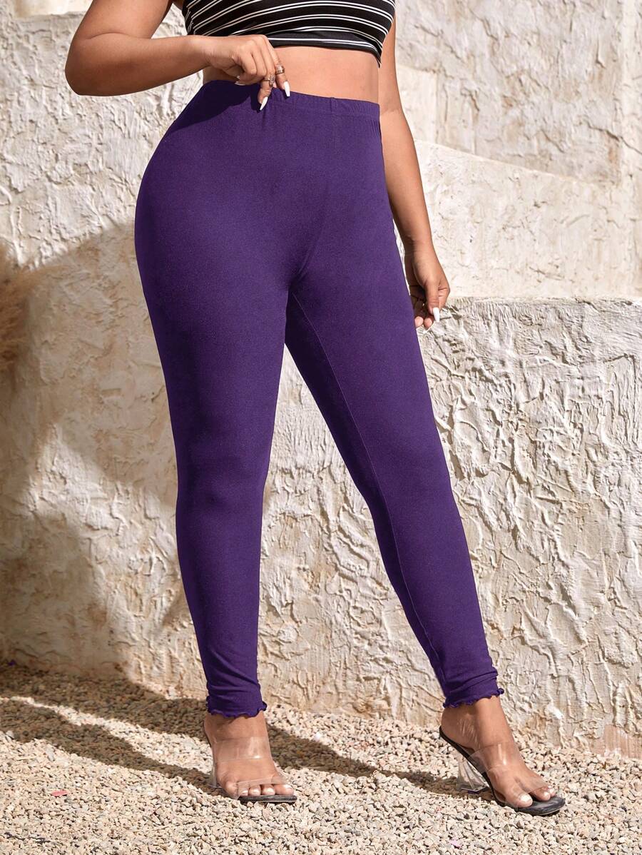 SHEIN Essnce Plus Solid High Waist Leggings