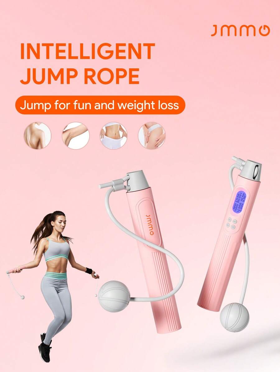 JMMO Corde à sauter intelligente à affichage LED HD pour la forme physique, corde à sauter sans fil, réglable sans corde, corde à sauter lestée pour l'entraînement, exercice pour hommes femmes salle de gym domestique, cadeaux de Noël, indispensables pour les vacances d'automne et d'hiver, camping, accessoires de vacances, fournitures de camping