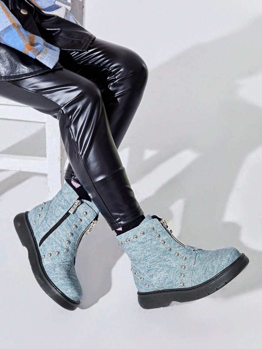 de moda para niños Shorts mezclilla Botas con de metal Decoración